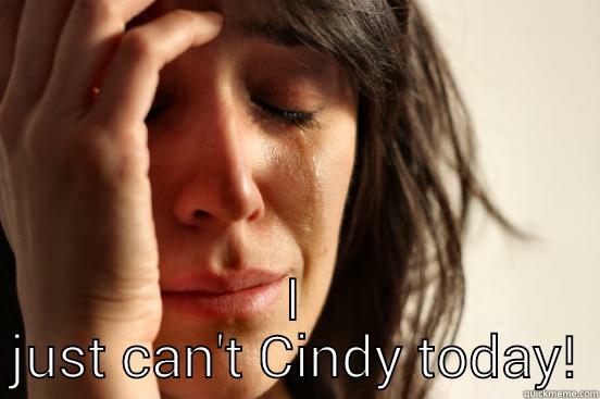  I JUST CAN'T CINDY TODAY! First World Problems