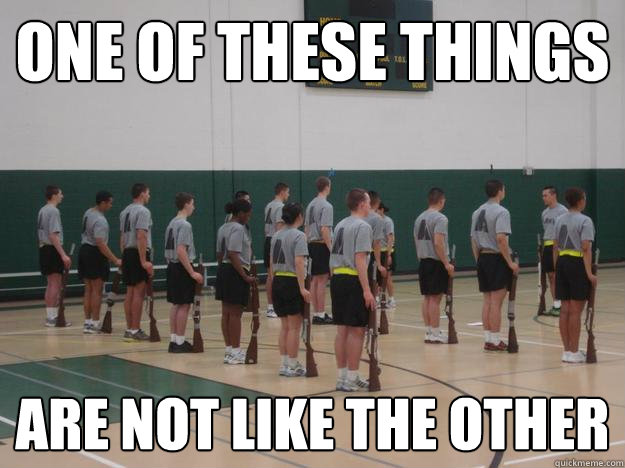 One of these things are not like the other  rotc drill team