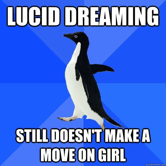 Lucid dreaming Still doesn't make a move on girl  Socially Awkward Penguin