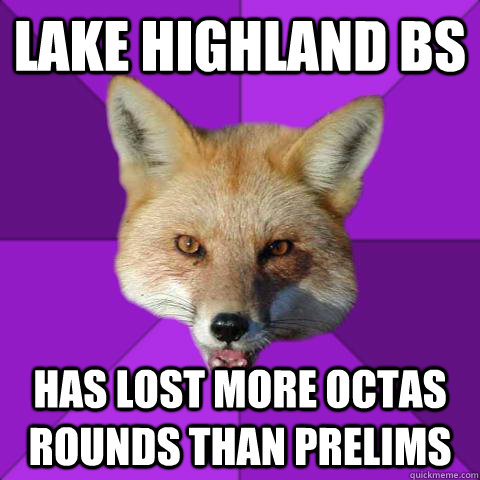 Lake Highland BS Has lost more octas rounds than prelims  Forensics Fox