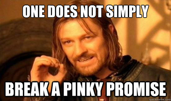 One Does Not Simply break a pinky promise - One Does Not Simply break a pinky promise  Boromir
