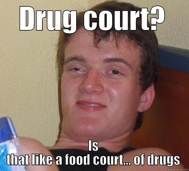 DRUG COURT? IS THAT LIKE A FOOD COURT... OF DRUGS 10 Guy