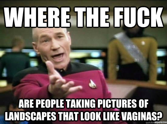 where the fuck are people taking pictures of landscapes that look like vaginas?  Annoyed Picard HD
