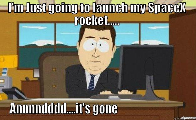I'M JUST GOING TO LAUNCH MY SPACEX ROCKET..... ANNNNDDDD....IT'S GONE                                aaaand its gone