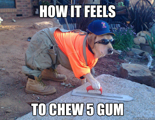 How it feels to chew 5 gum  
