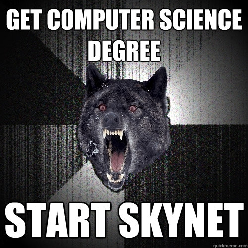 Get computer science degree start skynet  Insanity Wolf