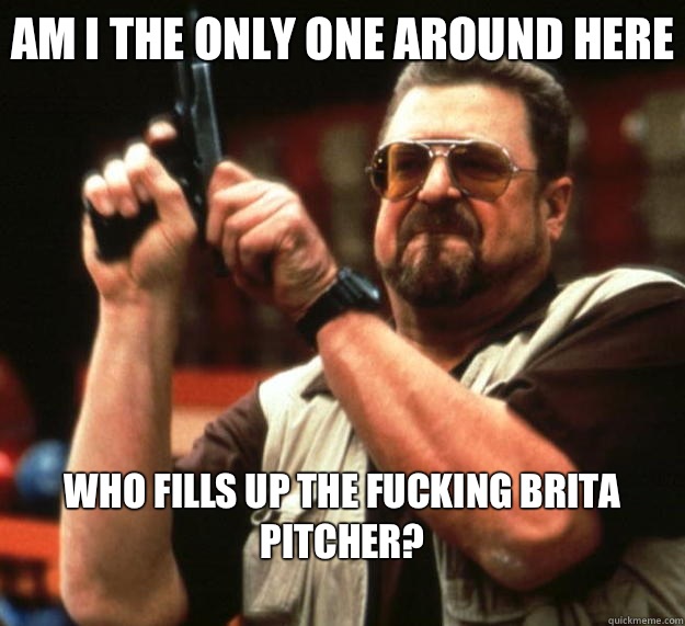 Am I the only one around here Who fills up the fucking brita pitcher?
  Big Lebowski