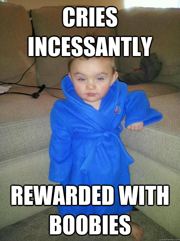 cries incessantly rewarded with boobies  Suave Baby