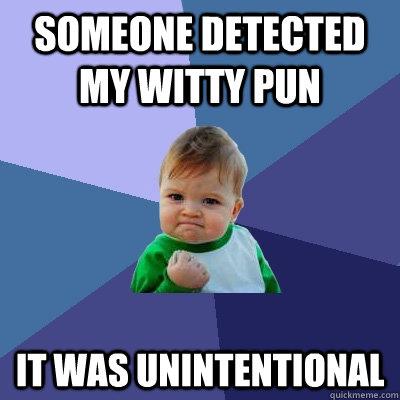 someone detected my witty pun it was unintentional  Success Kid