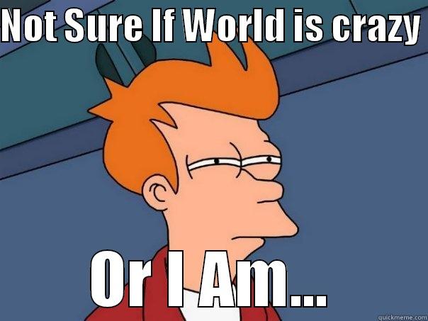 NOT SURE IF WORLD IS CRAZY  OR I AM... Futurama Fry
