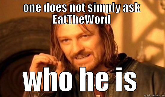 ONE DOES NOT SIMPLY ASK EATTHEWORD WHO HE IS Boromir