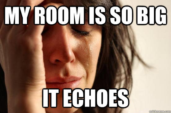 My room is so big it echoes - My room is so big it echoes  First World Problems