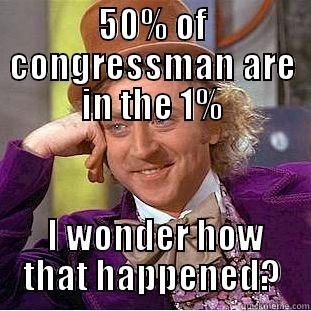 50% OF CONGRESSMAN ARE IN THE 1%  I WONDER HOW THAT HAPPENED? Condescending Wonka