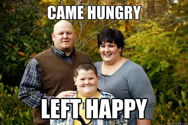 Came hungry left happy  Happy American Family