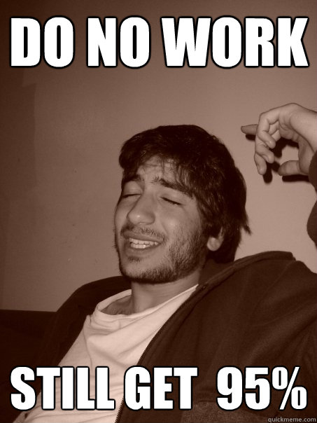 DO NO WORK STILL GET  95%  