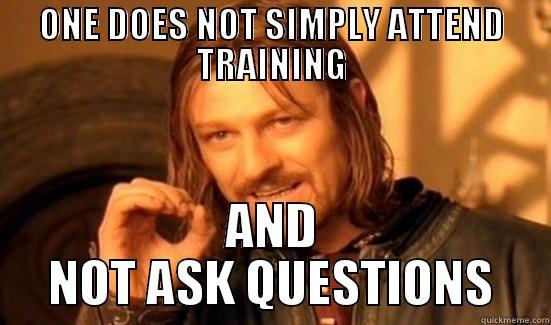 ONE DOES NOT SIMPLY ATTEND TRAINING AND NOT ASK QUESTIONS Boromir
