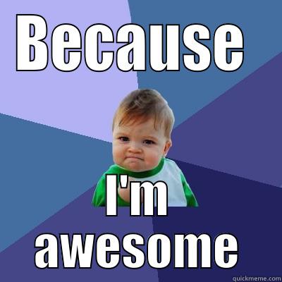 BECAUSE  I'M AWESOME Success Kid