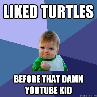Liked Turtles Before that damn Youtube kid  Success Kid
