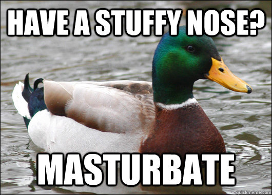 Have a stuffy nose? Masturbate  Actual Advice Mallard