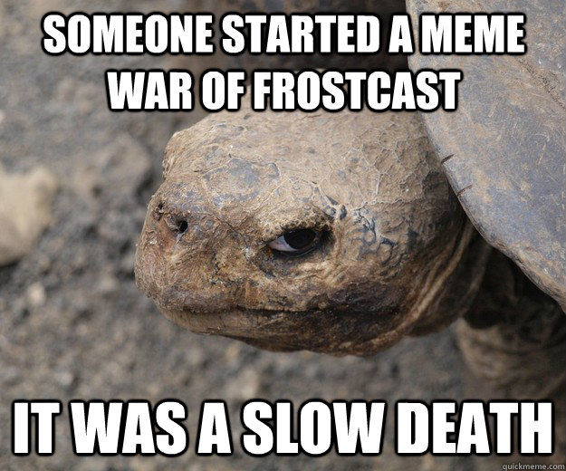 Someone started a meme war of frostcast It was a slow death  Angry Turtle