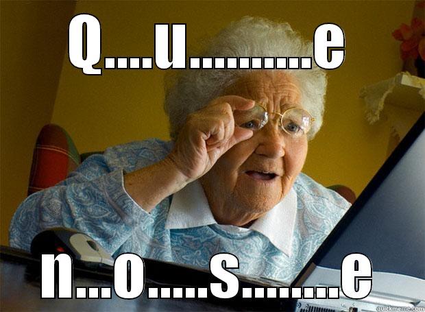 Q....U..........E N...O.....S........E Grandma finds the Internet