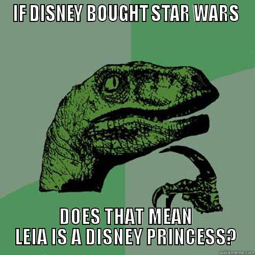 IF DISNEY BOUGHT STAR WARS DOES THAT MEAN LEIA IS A DISNEY PRINCESS? Philosoraptor