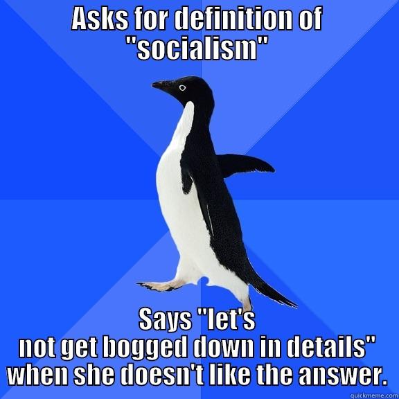 ASKS FOR DEFINITION OF 
