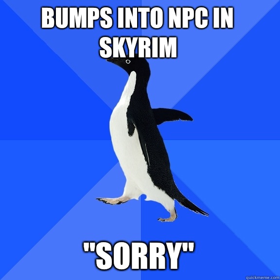 Bumps into NPC In skyrim  