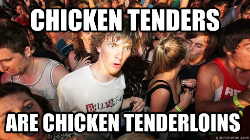 Chicken Tenders Are chicken Tenderloins  Sudden Clarity Clarence
