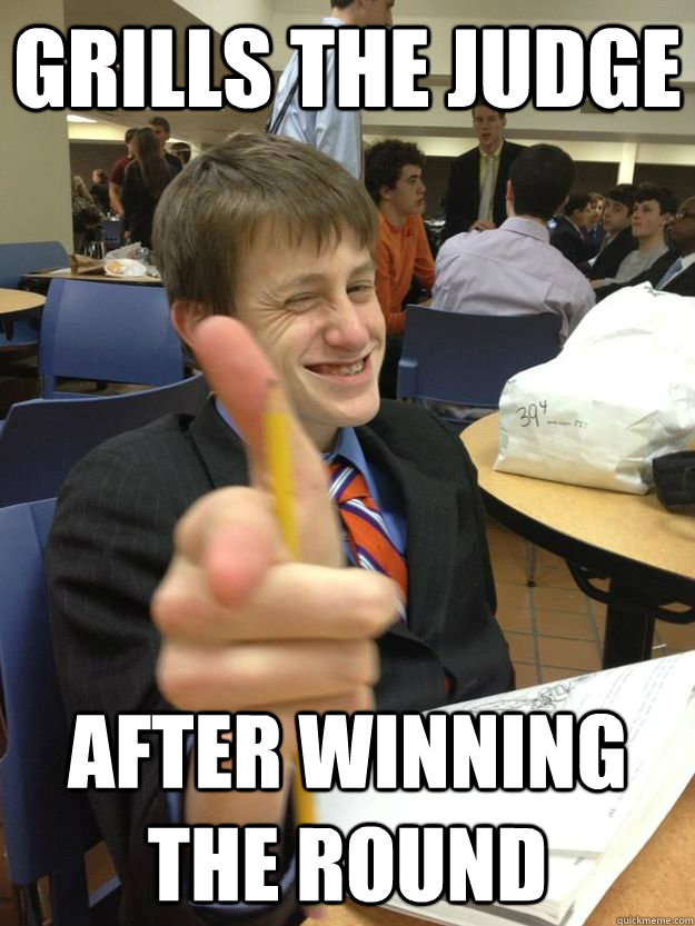 grills the judge after winning the round  