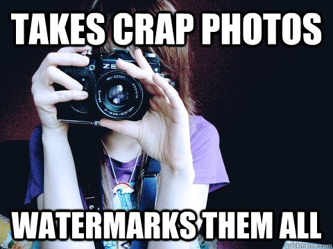 Takes crap photos watermarks them all  Annoying Photographer