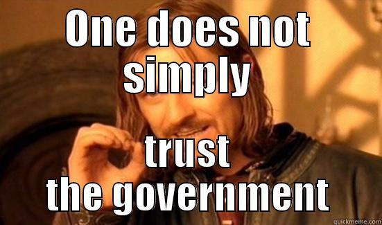 ONE DOES NOT SIMPLY TRUST THE GOVERNMENT Boromir