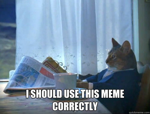  I should use this meme correctly  The One Percent Cat