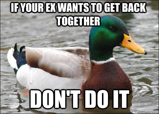 If your ex wants to get back together Don't do it  Actual Advice Mallard
