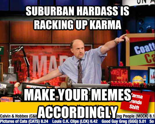 SUBURBAN HARDASS IS RACKING UP KARMA MAKE YOUR MEMES ACCORDINGLY   Mad Karma with Jim Cramer
