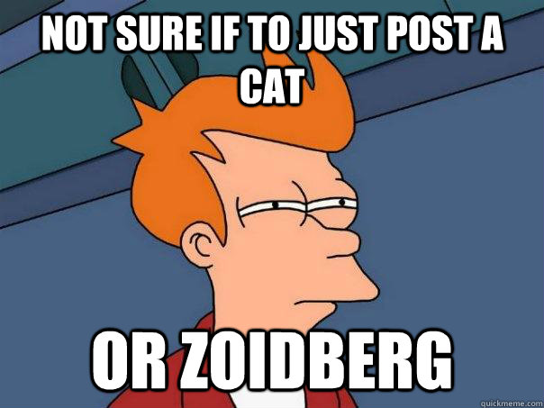 not sure if to just post a cat or Zoidberg  Futurama Fry