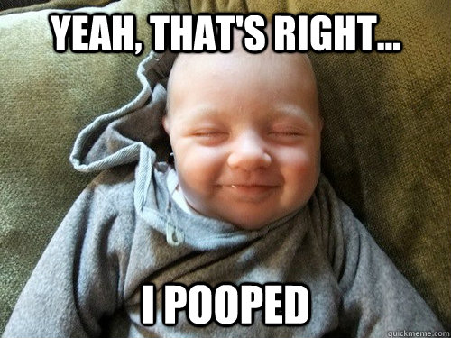 yeah, that's right... I pooped - yeah, that's right... I pooped  Satisfied Baby