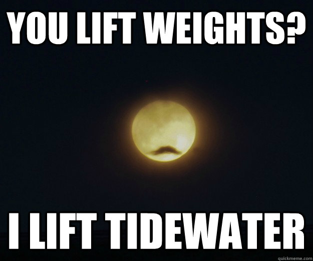 You lift weights? I lift tidewater  