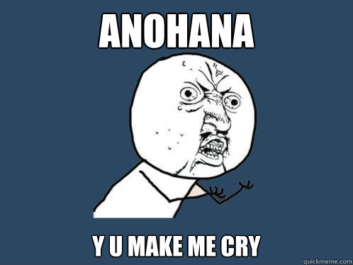 AnoHana y u make me cry  Y U No