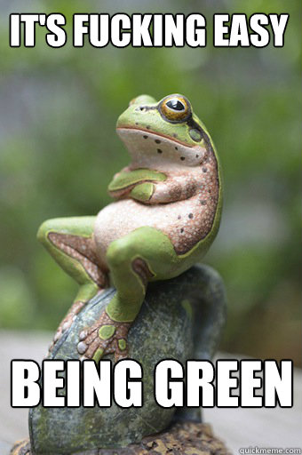 It's fucking easy being green  Unimpressed Frog