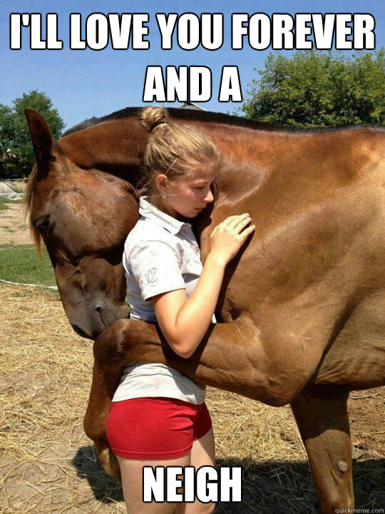 i'll love you forever and a neigh  Horse Loves Human