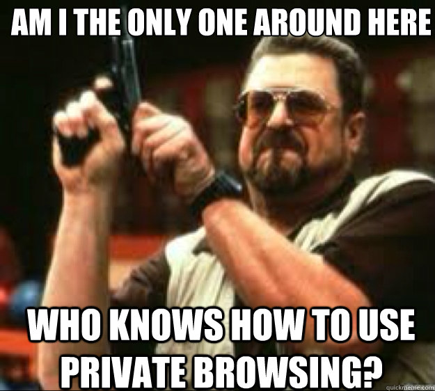 Am i the only one around here Who knows how to use Private Browsing?  Angey Walter
