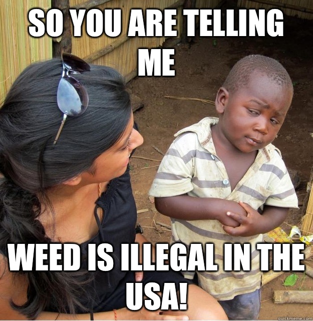 So you are telling me Weed is illegal in the USA! - So you are telling me Weed is illegal in the USA!  Skeptical Third World Kid