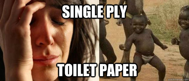 single ply toilet paper  First World Problems  Third World Success