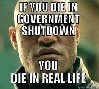 IF YOU DIE IN GOVERNMENT SHUTDOWN YOU DIE IN REAL LIFE Matrix Morpheus