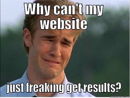 WHY CAN'T MY WEBSITE JUST FREAKING GET RESULTS? 1990s Problems