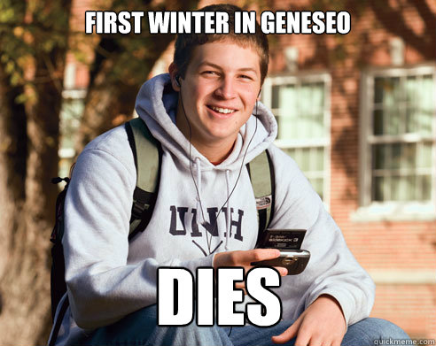FIRST WINTER IN GENESEO DIES  College Freshman