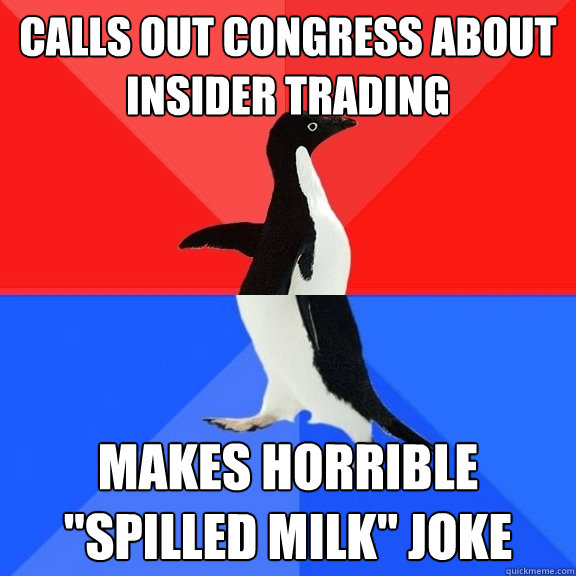 calls out congress about insider trading makes horrible 
