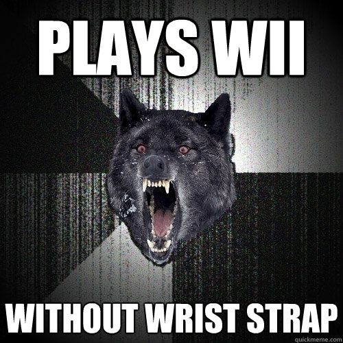 plays wii without wrist strap  Insanity Wolf