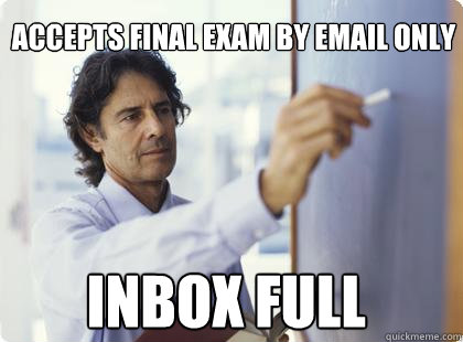 accepts final exam by email only inbox full  